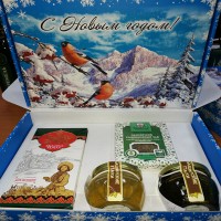 Подарочный набор новогодний «Куштанаш №2» с липовым и гречишным мёдом