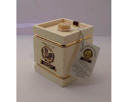 Подарок с мёдом Бочонок белый 4 грани 1000 гр.