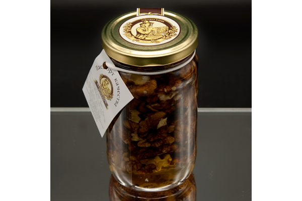 "Пасеки-500" цветочный мед с грецким орехом 440 гр ⠀⠀⠀⠀