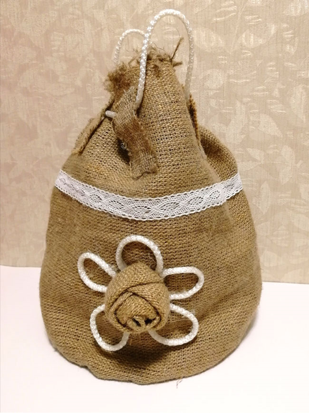 текстильный мешочек для оформления баночки с медом